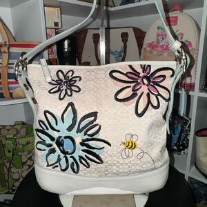 Coach Vintage Floral Embroidered Crossbody Bag